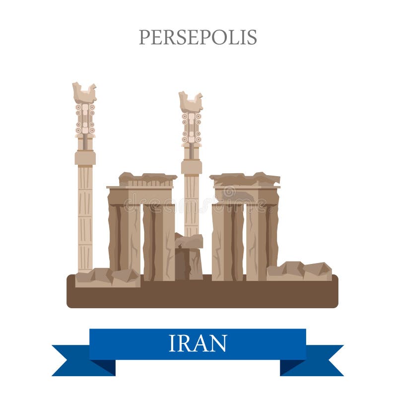 Persepolis in punti di riferimento piani dell'attrazione di vettore dell'Iran