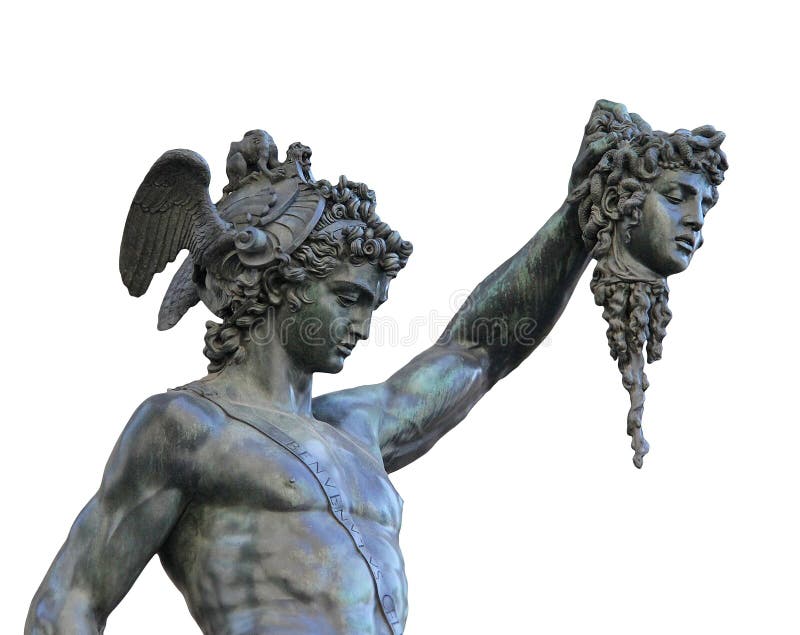 Perseus die het hoofd van Kwal, Florence, Italië houden royalty-vrije stock afbeelding Perseus die het hoofd van Kwal, Florence, Italië houden royalty-vrije stock afbeelding