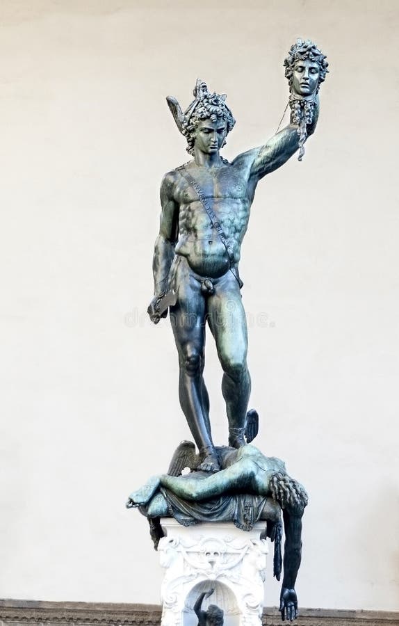 Perseus with the severed head of Meduzy-Gorgony.