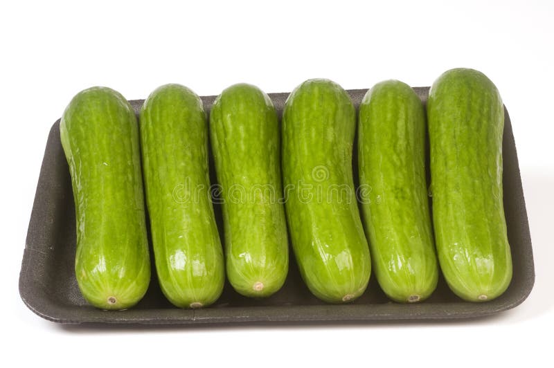 Fresh Mini Cucumbers Isolated On White Stock Photo 2020308830