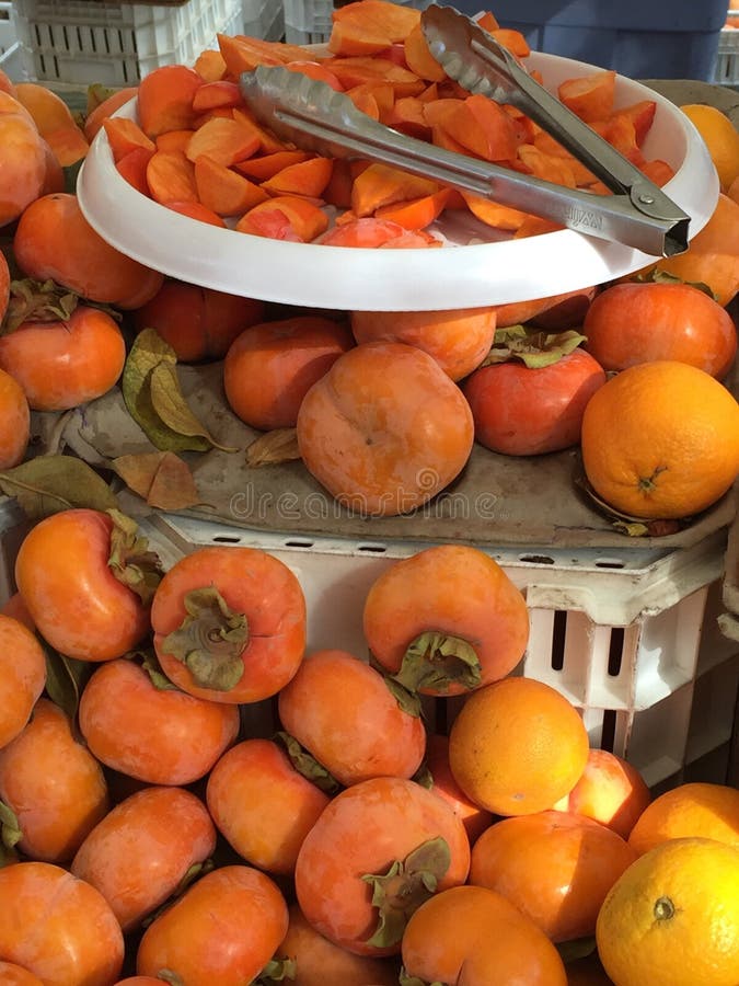 Persimmon at Downtown San Jose Farmers' Market stock images Persimmon at Downtown San Jose Farmers' Market stock images