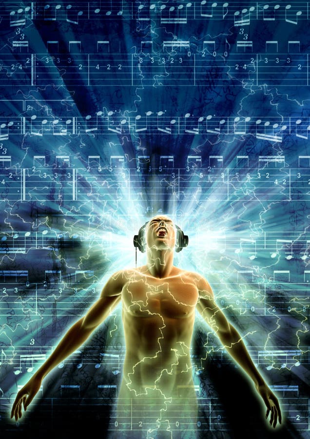 Perso nella musica illustrazione vettoriale Perso nella musica illustrazione vettoriale