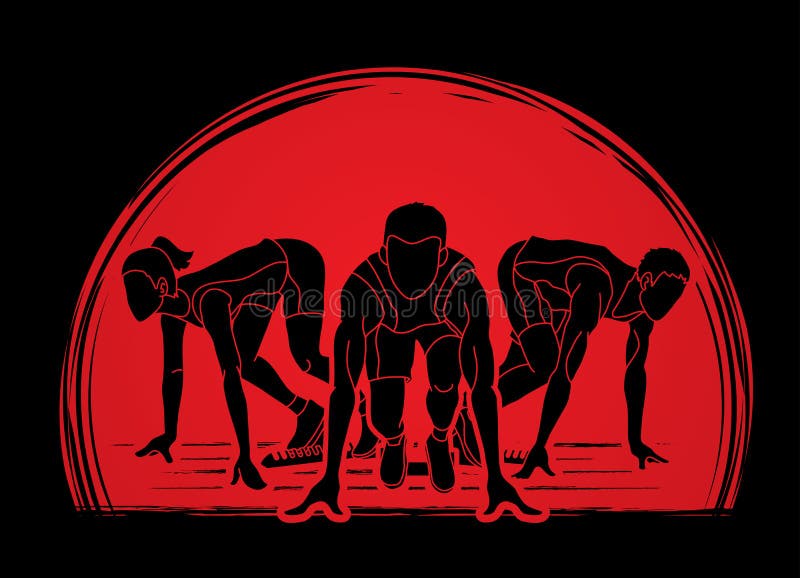 Persoane care conduc maratonul alergător și care conduc un grup de persoane care conduc un vector grafic vector illustration