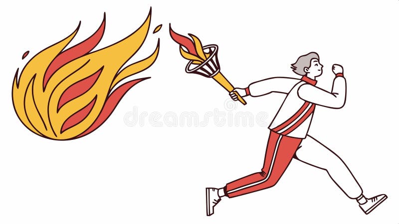 Persoană care fuge de pericolul de incendiu și de designul vectorului de ilustrare a evadării Generative AI stock illustration