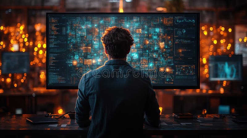Exploring quantum computing concepts with focus on qubits, superposition, entanglement, and decoherence in modern royalty free stock images