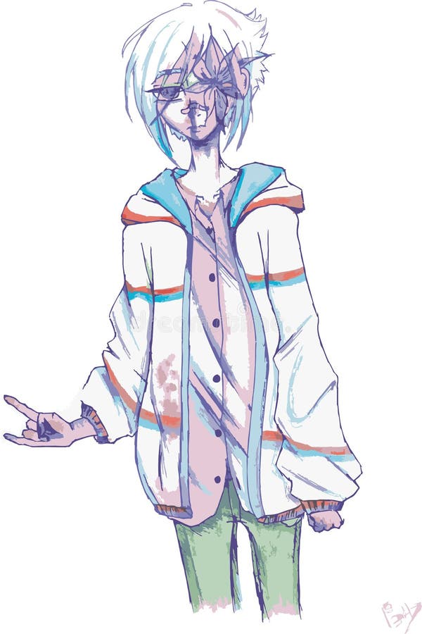 Anime character stock vector. Illustration of dress - 224113074