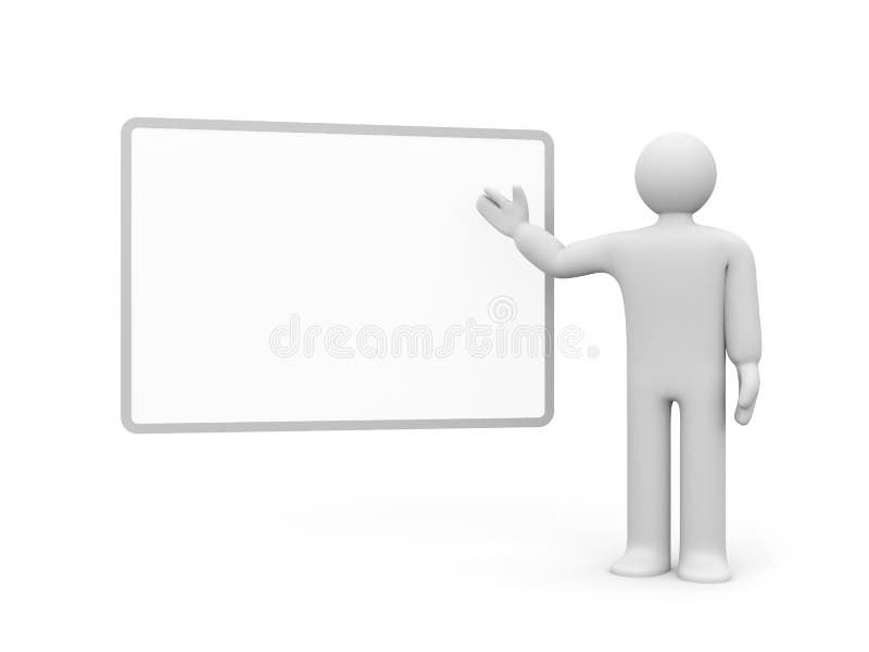 Person and blank billboard stock illustration