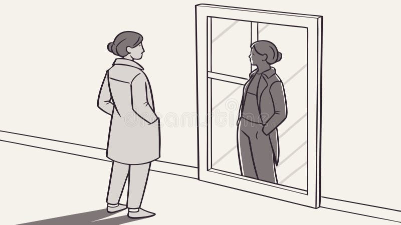 Person on self-discovery journey looking in mirror