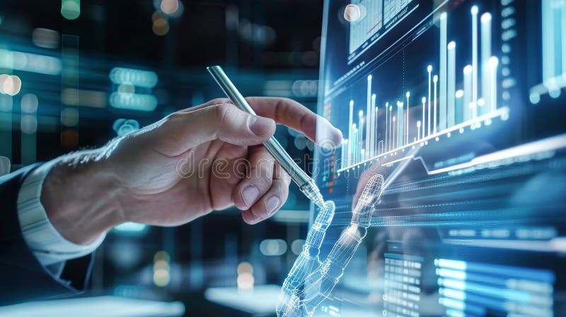 A Person Diligently Writes on a Digital Screen with a Pen, Showcasing ...