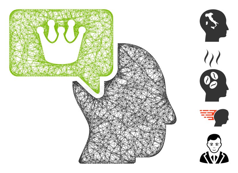Person Dream Crown  Vector Mesh Illustration Stock Illustration