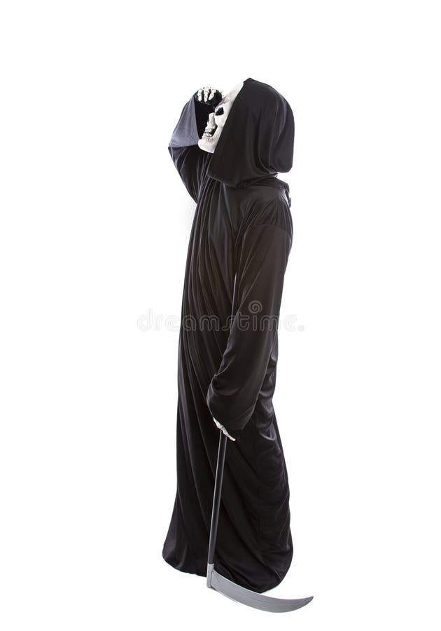 Man Dressed Up in Halloween Grim Reaper Playing Golf or Slashing Stock ...