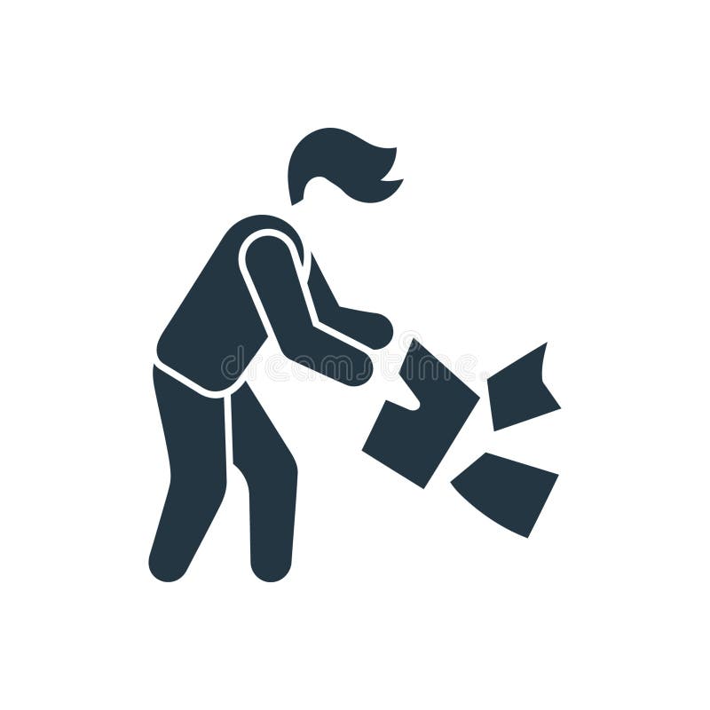 Person Dropping Objects Icon vector illustration