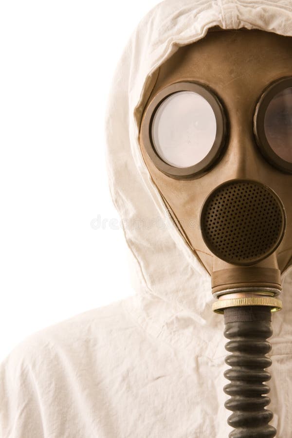 Person in gas mask