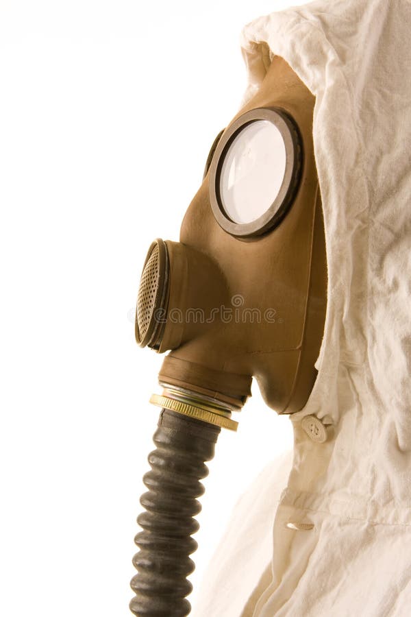Person in gas mask