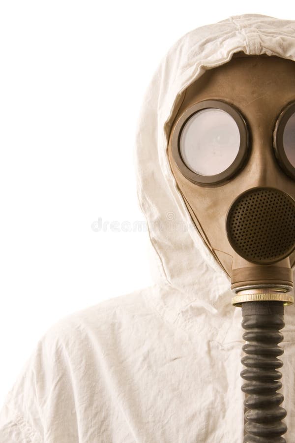 Person in gas mask