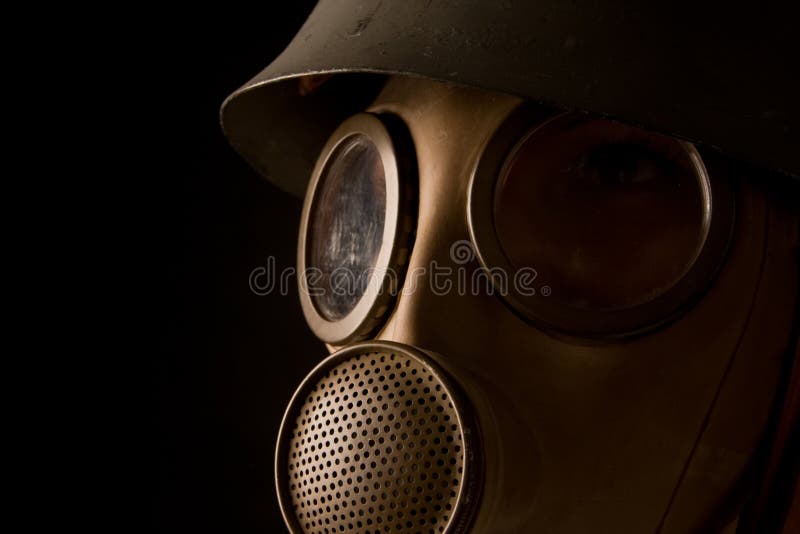 Person in gas mask