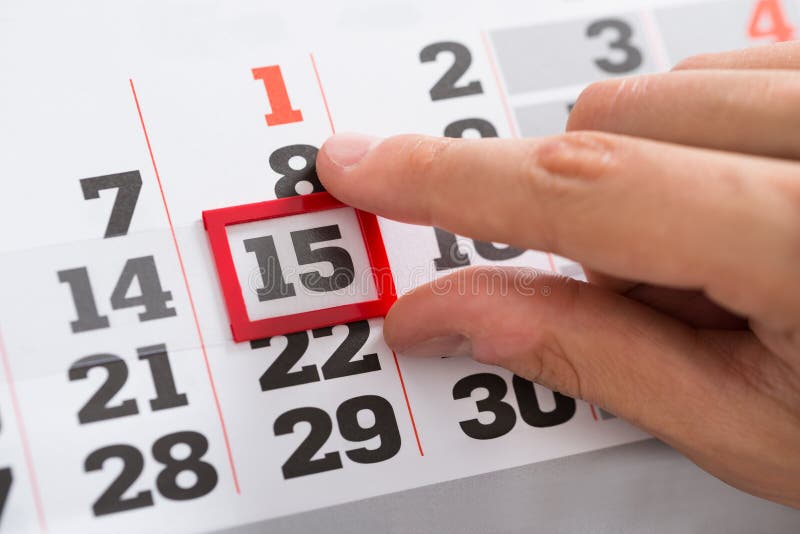 Person Hands Making Mark On Date images stock Person Hands Making Mark On Date images stock