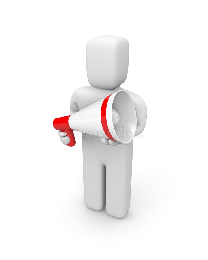 Person hold megaphone vector illustration