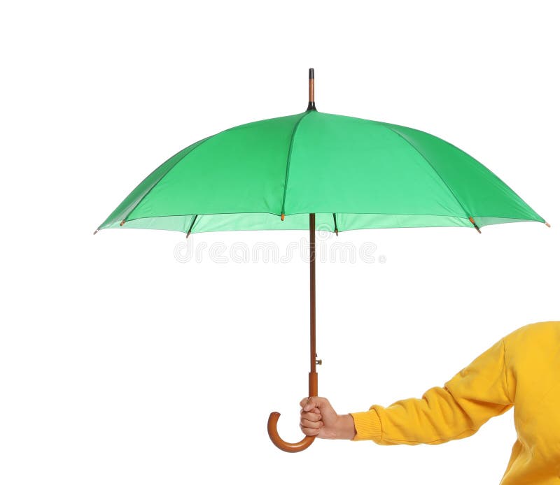 Person Holding Beautiful Open Umbrella Stock Photo - Image of handle ...
