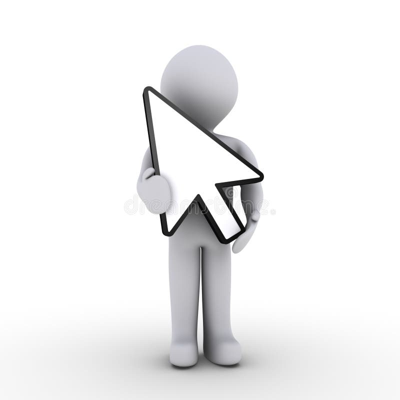 Person holding cursor stock illustration