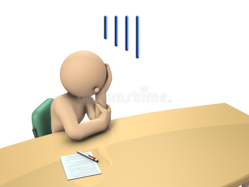 Person holding a head with a headache stock illustration