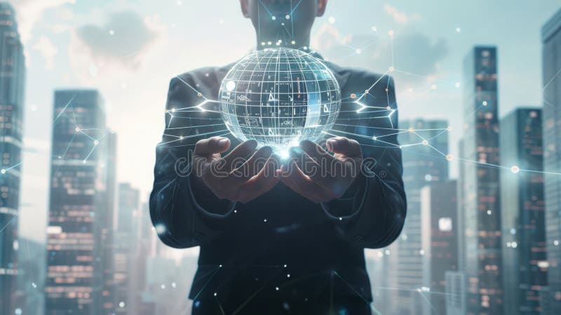 The futuristic digital globe. stock photos.