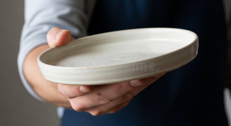 A person holds a plain white stock illustration