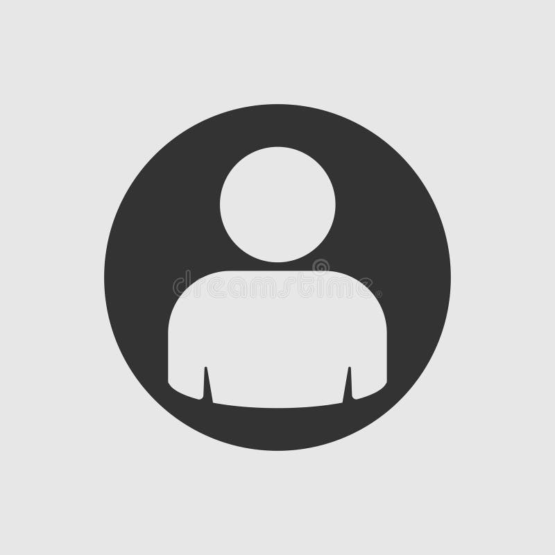 An Person Icon Isolated on a Gray Circle. Man Icon. User Icon. Vector
