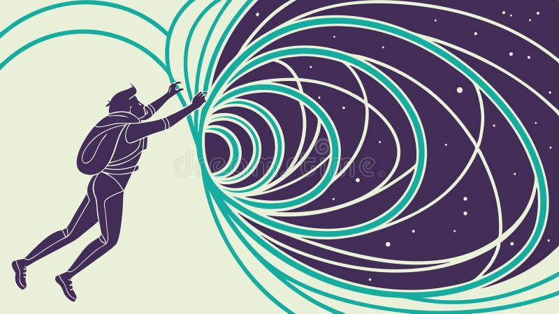 Person Interacting with Abstract Energy Lines Vector Illustration, vector design Generative AI royalty free illustration