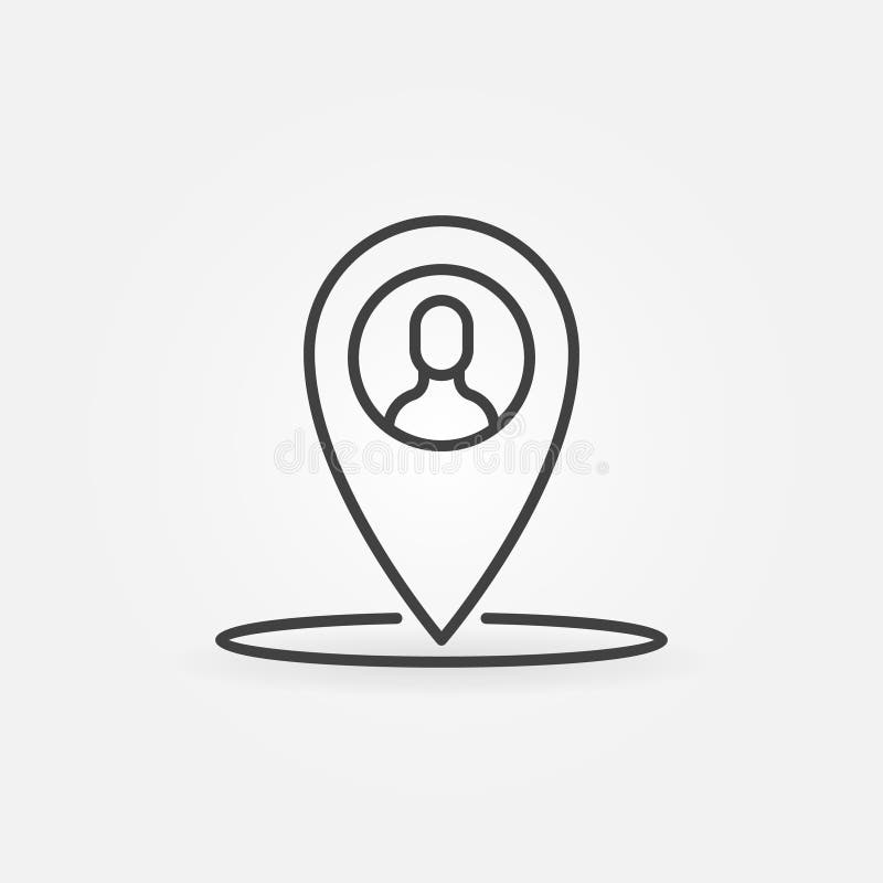 Person Location linear vector Pointer concept icon stock illustration