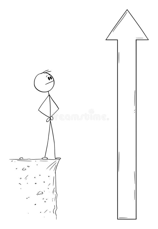 Stick figure in thinking posture. Stick man thinking about a solution to a  question. Vector illustration isolated on white Stock Vector