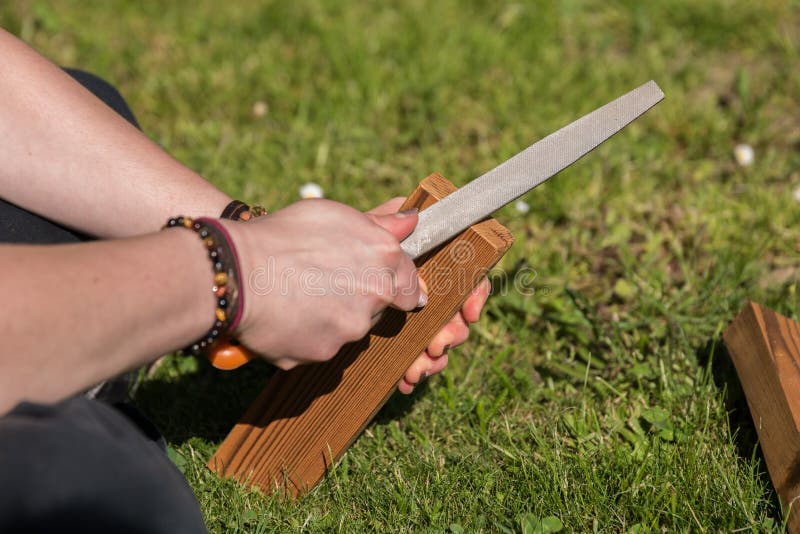 Process wood with rasp stock image. Image of flat, rasp 174338513