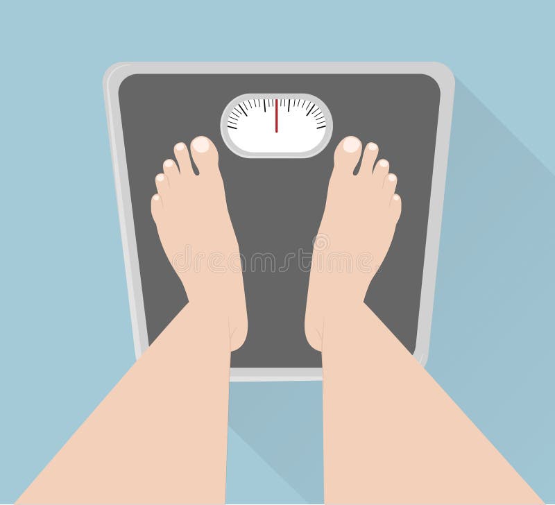 Person Measuring Weight on Scale Stock Illustration - Illustration of  background, help: 176054105
