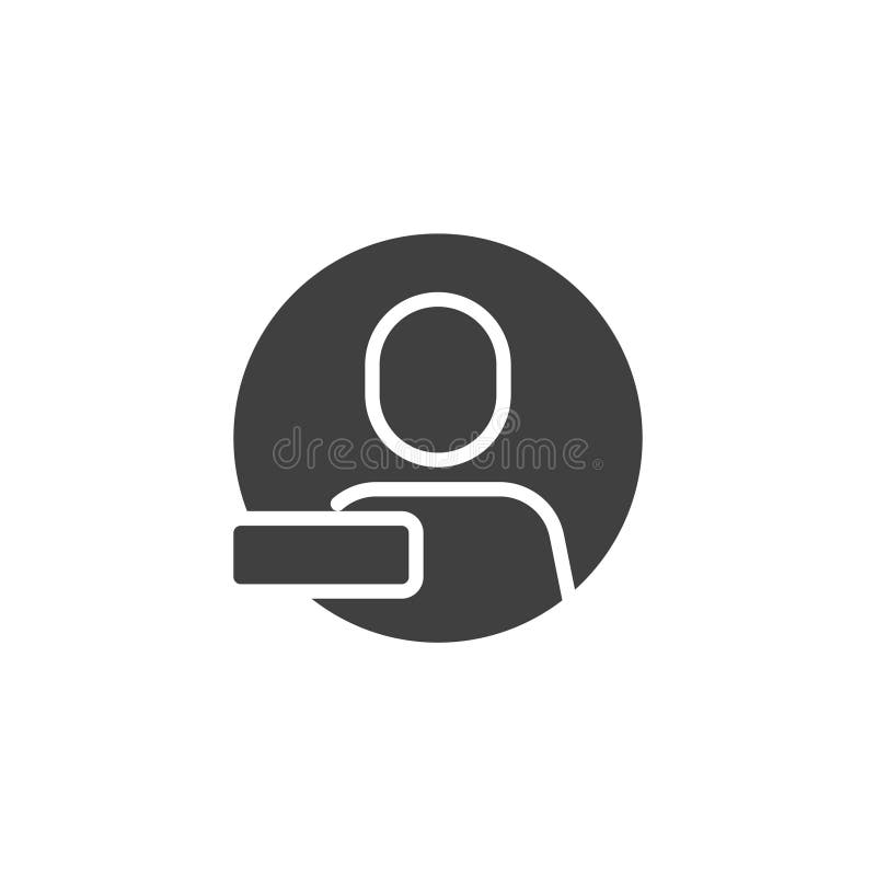 Person with a minus sign vector icon royalty free illustration