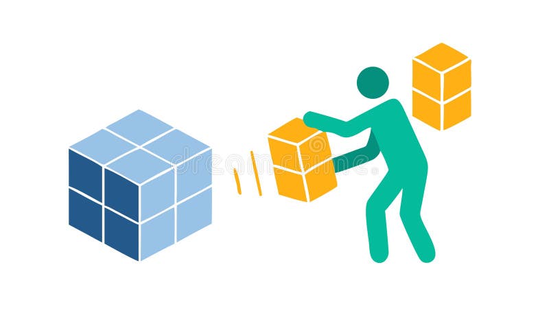 Person moving boxes, logistics, delivery service, relocation, vector design Generative AI royalty free illustration