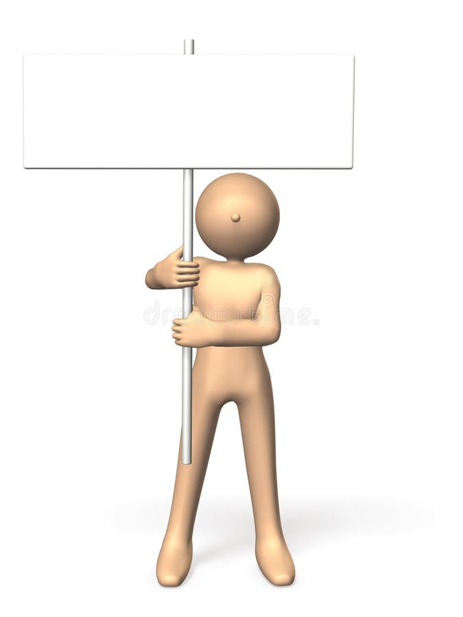 Person with a placard stock illustration. Illustration of signs 34872929