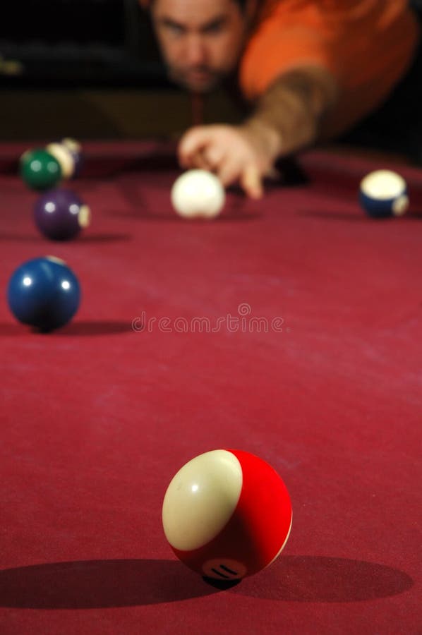 Person playing snooker