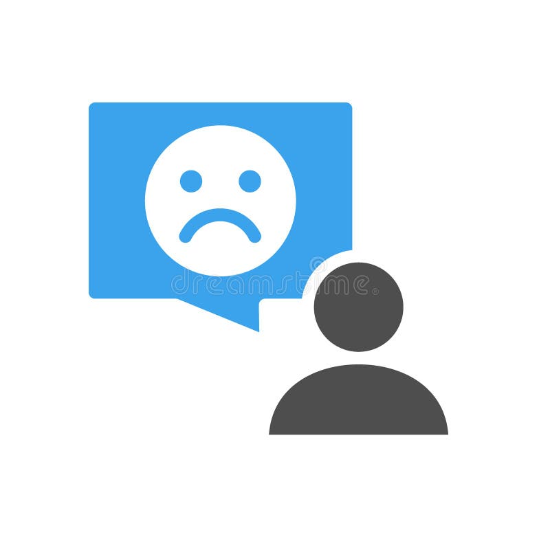 User Profile with Sad Face Grey Icon. Sad Rating, Dislike, Feedback Symbol  Stock Vector - Illustration of company, opinion: 191056557