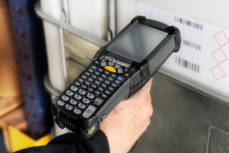 Person scanning a barcode with a scanner royalty free stock image Person scanning a barcode with a scanner royalty free stock image