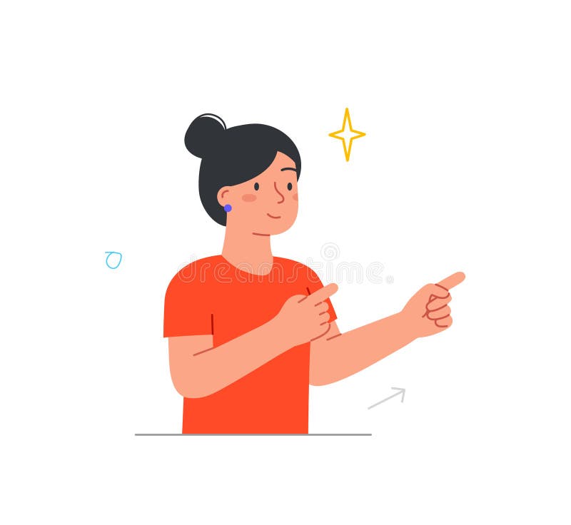 Person som pekar på fingrarna royaltyfri illustrationer