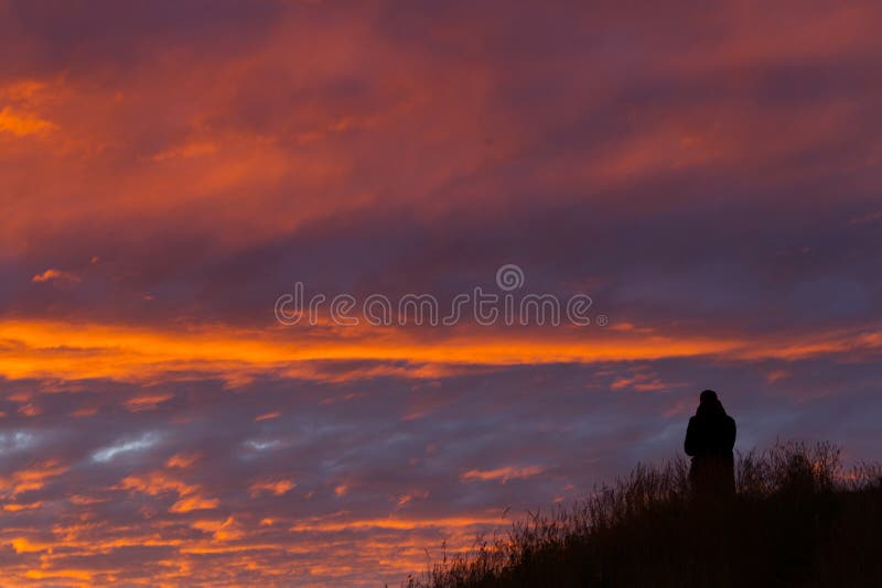 Person stand on cliff royalty free stock photos