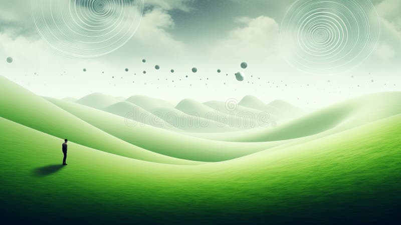 A Person Standing in a Field royalty free stock image