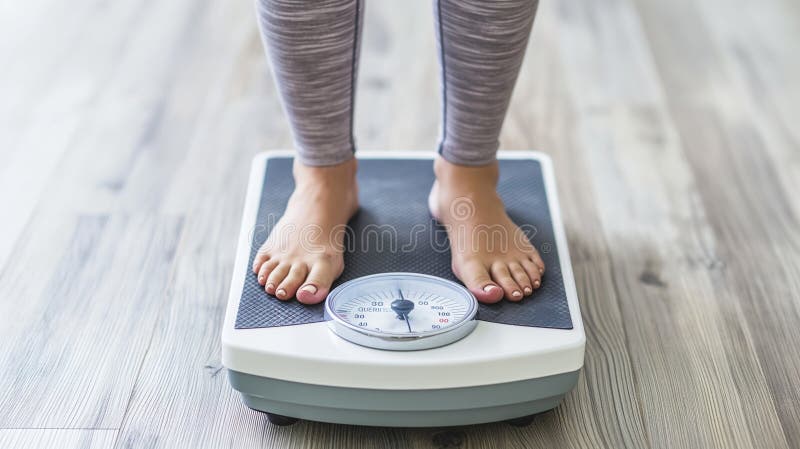 Person standing on a scale, seeing the numbers decrease as they continue to lose weight. Decrease stock images, royalty-free photos and pictures