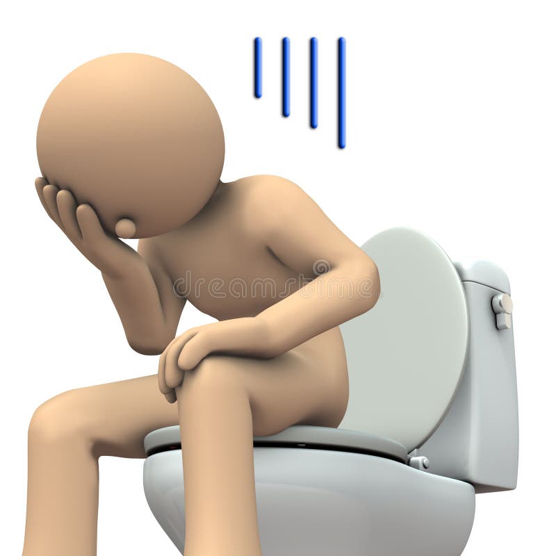 A person suffering from constipation. royalty free illustration