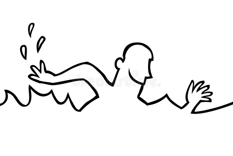 Person swimming in the water royalty free illustration