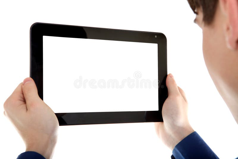 Person with Tablet Computer stock image
