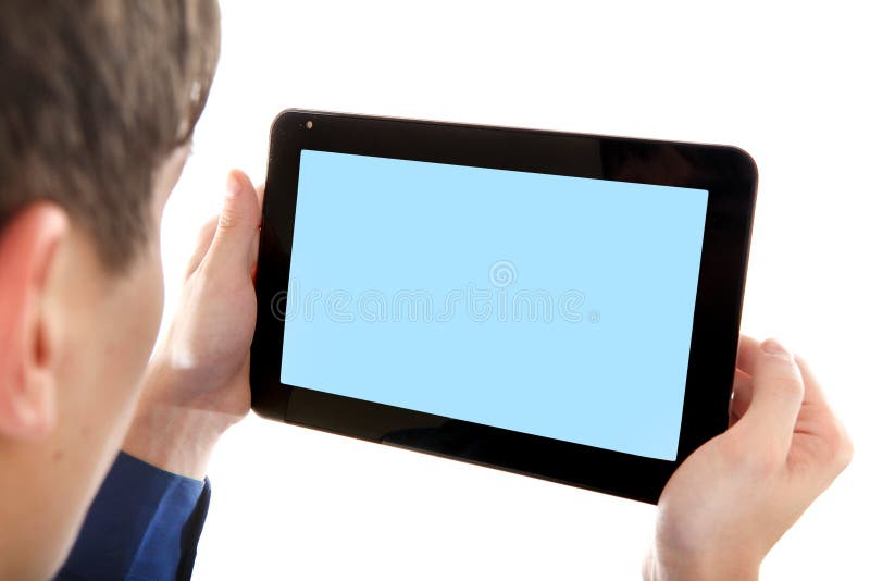 Person with Tablet Computer stock photo