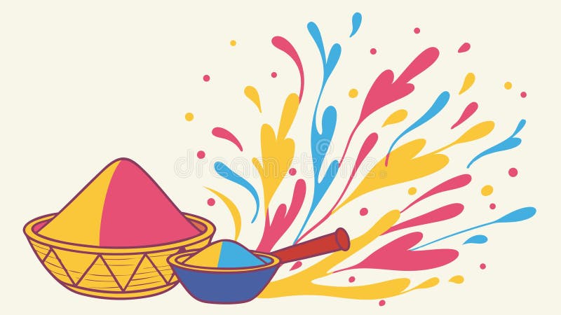 Person throwing colorful powder illustration, vector design Generative AI stock illustration