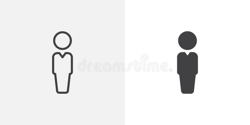 Outline silhouette icon - male person Royalty Free Vector