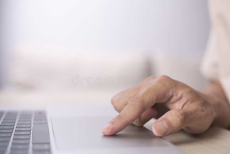 Person are using laptops, working or studying online at home. businessman using laptop work outside the office stock photography